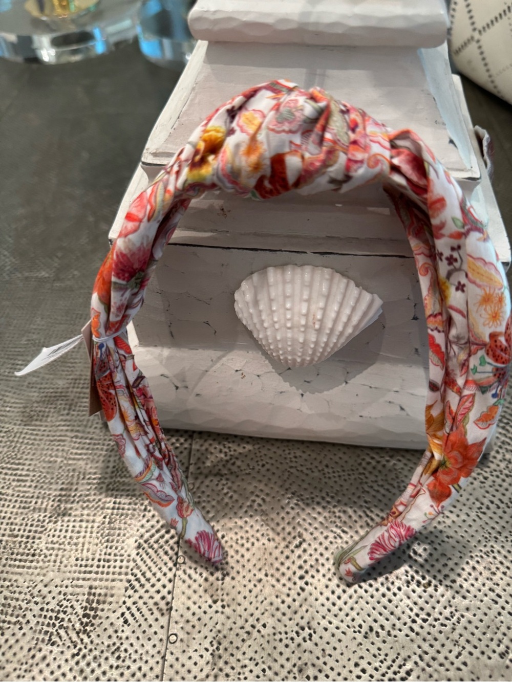 NWT J. Crew LIBERTY FABRIC Floral Knotted Headband in Pink, Orange & Yellow